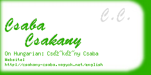 csaba csakany business card